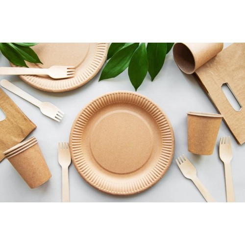 Kraftpapīra šķīvji Go Green Ø22cm 20 gab./ 0,20kg Kraftpapīra šķīvji Go Green Ø22cm 20 gab./ 0,20kg