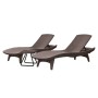 Sun loungers Pacific set 2 pcs + table brown