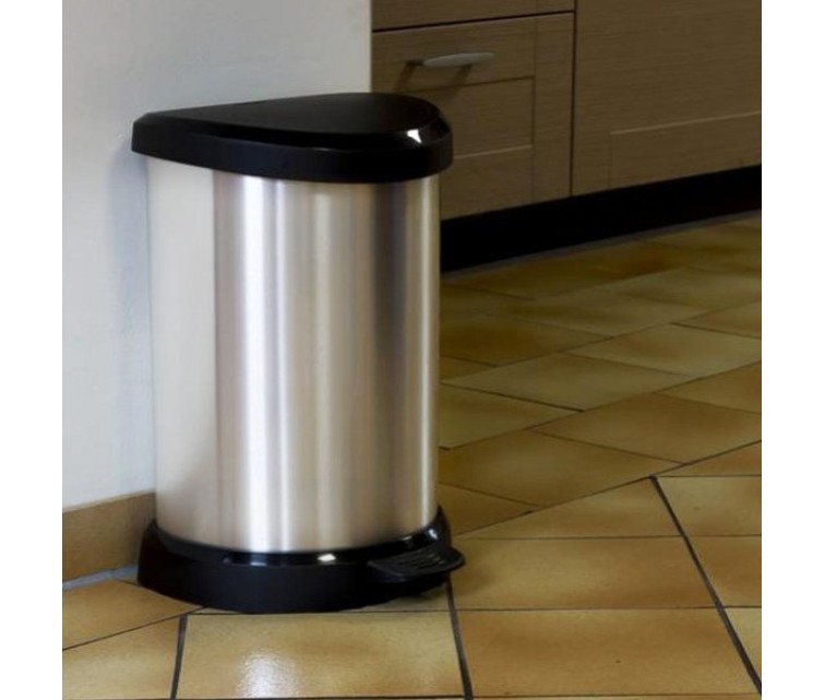 Pedal bucket Deco Bin 15L silver