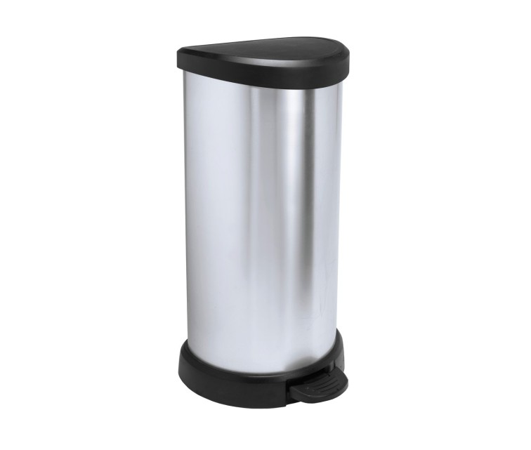 Pedal bucket Deco Bin 40L silver