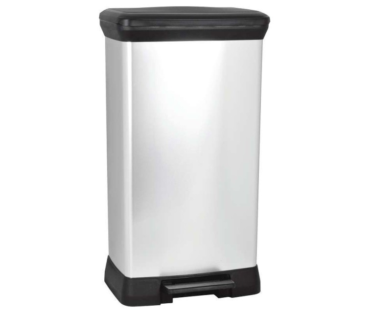 Pedal bucket Deco Bin 50L silver