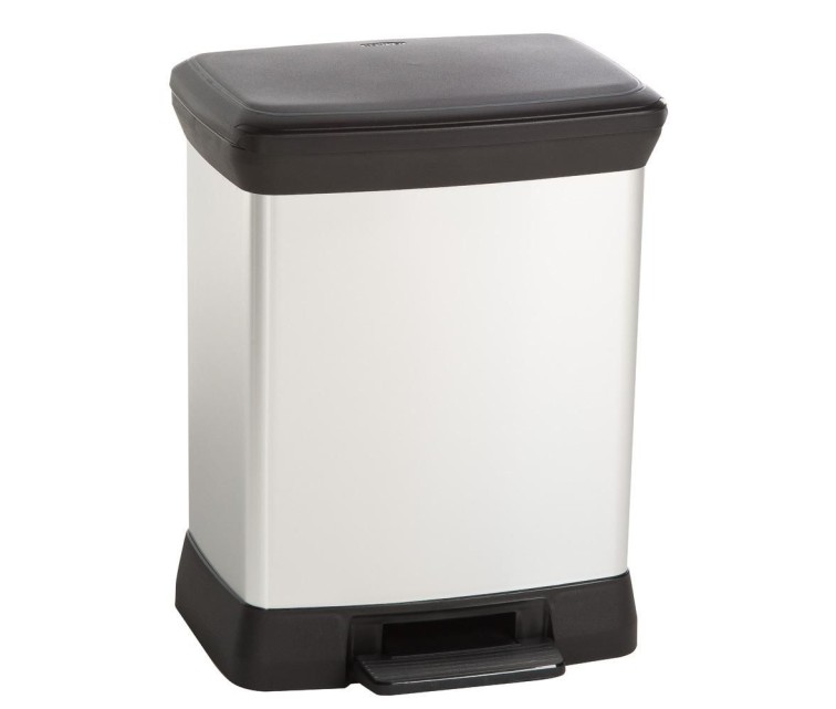 Pedal bucket Deco Bin 30L silver