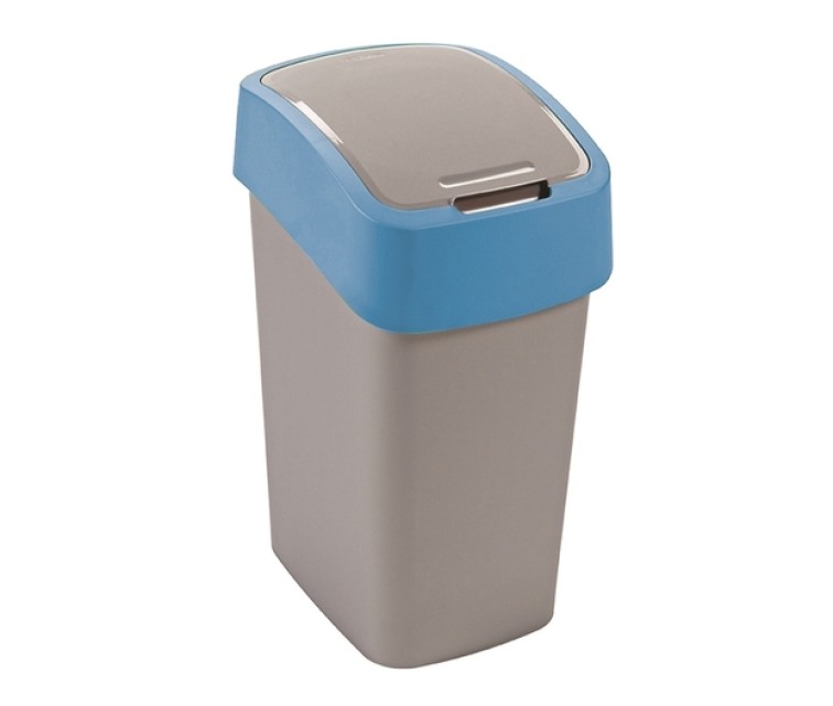 Waste bucket Flip Bin 9L silver/blue