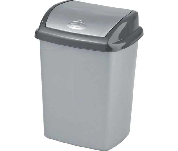 Waste bucket Dominik 25L 36,5x29,1x48cm silver