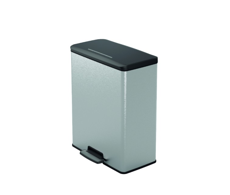 Pedal bucket Deco Bin 65L silver