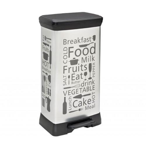 Pedāļspainis metalizēts Deco Bin 50L Kitchen sudraba Pedāļspainis metalizēts Deco Bin 50L Kitchen sudraba