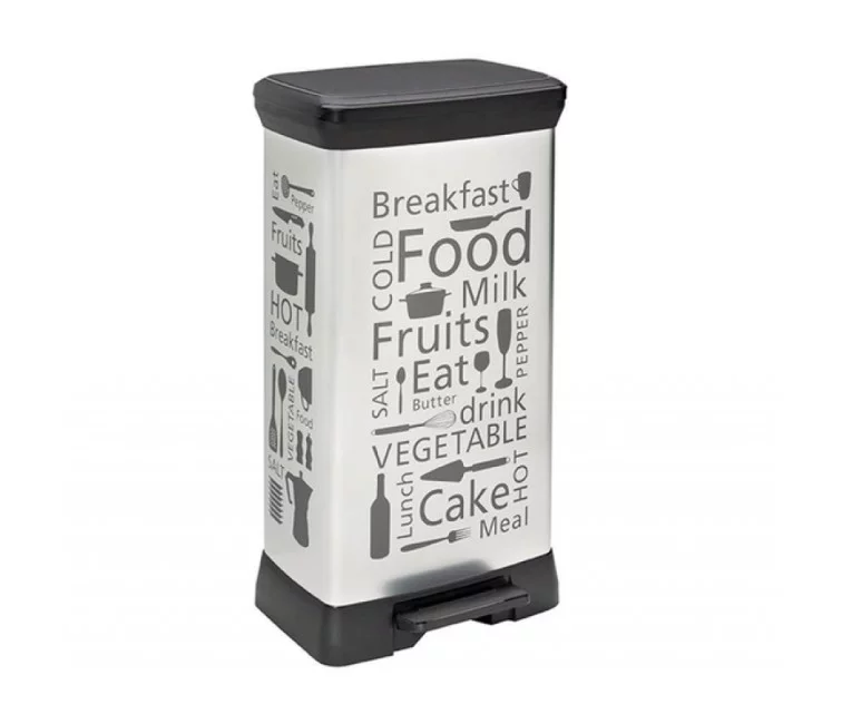 Metallic pedal bucket Deco Bin 50L Kitchen silver Metallic pedal bucket Deco Bin 50L Kitchen silver