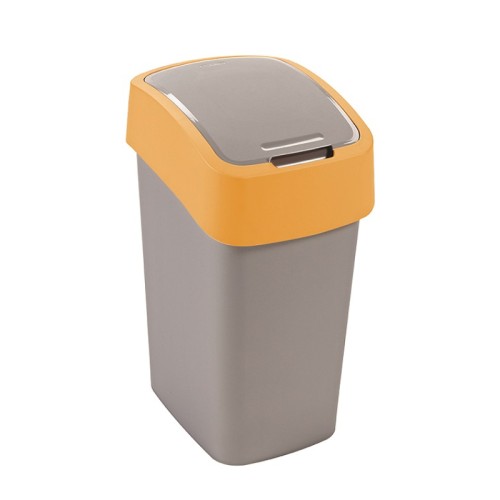 Atkritumu spainis Flip Bin 9L sudraba/dzeltens Atkritumu spainis Flip Bin 9L sudraba/dzeltens