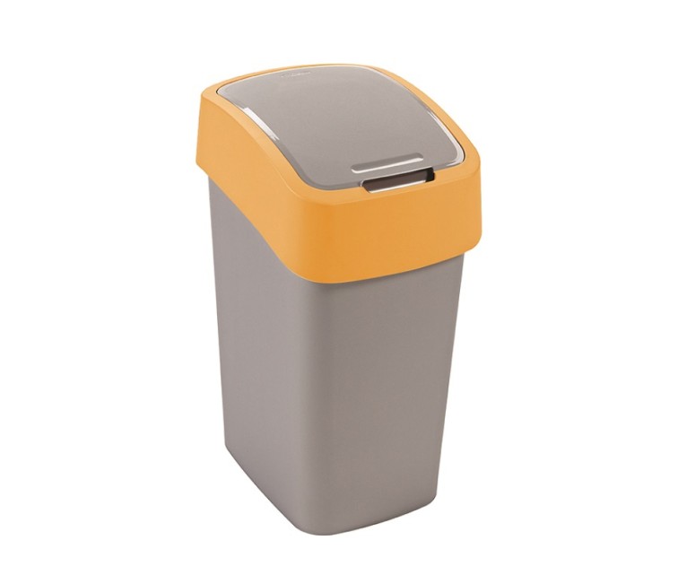 Waste bucket Flip Bin 9L silver/yellow