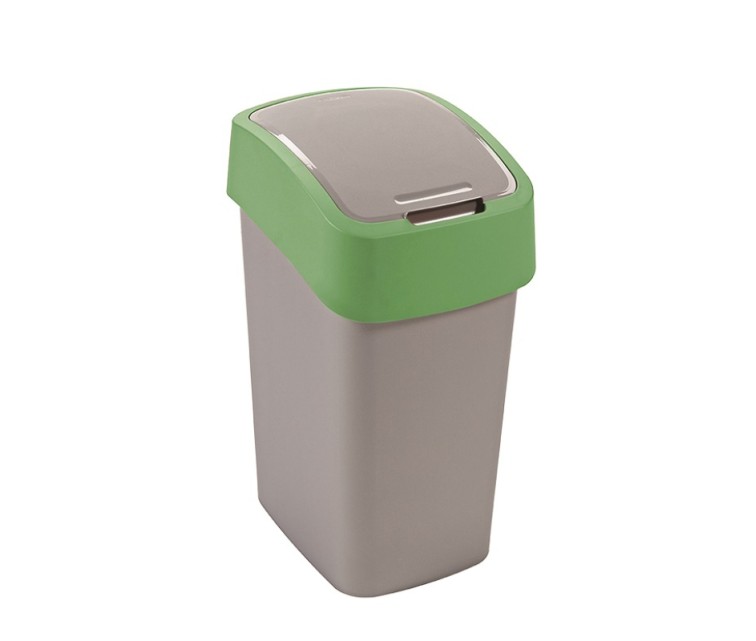 Waste bucket Flip Bin 9L silver/green