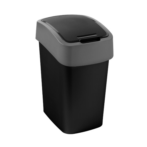 Atkritumu spainis Flip Bin 9L melns/sudraba Atkritumu spainis Flip Bin 9L melns/sudraba