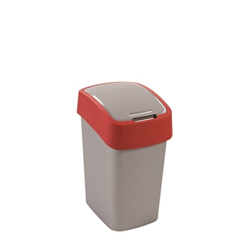 Atkritumu spainis Flip Bin 25L sudraba/sarkans Atkritumu spainis Flip Bin 25L sudraba/sarkans