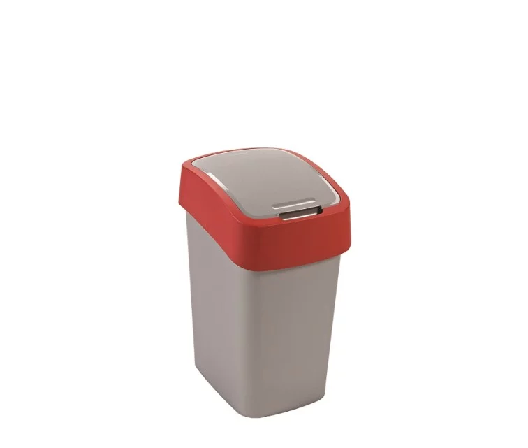 Šiukšliadėžė Curver Flip Bin 25l, pilka/raudona