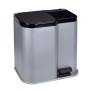 Duo 15+7L silver / dark grey pedal bin