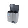 Duo 15+7L silver / dark grey pedal bin