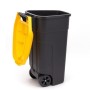 Контейнер для мусора на колесах 110L черный/ желтый