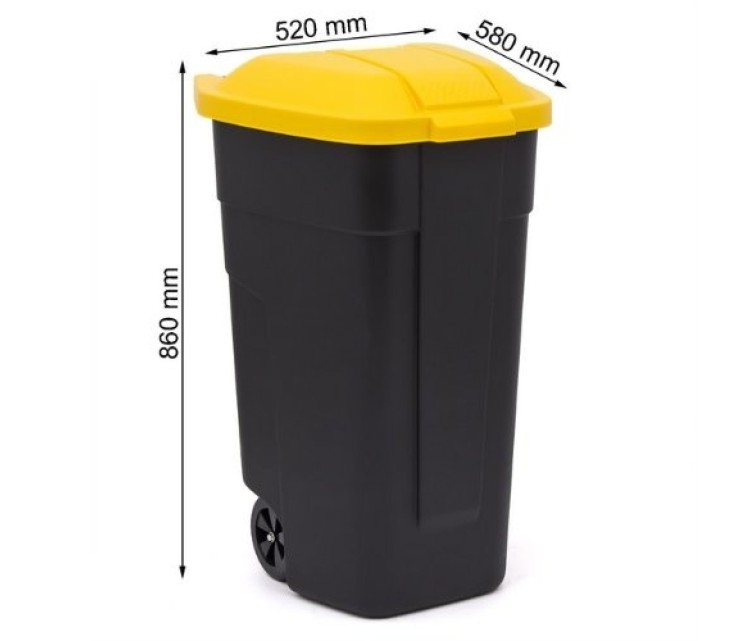 Wheeled bin 110L black/yellow