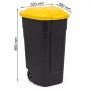 Wheeled bin 110L black/yellow