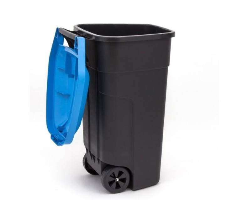 Контейнер для мусора на колесах 110L черный / синий