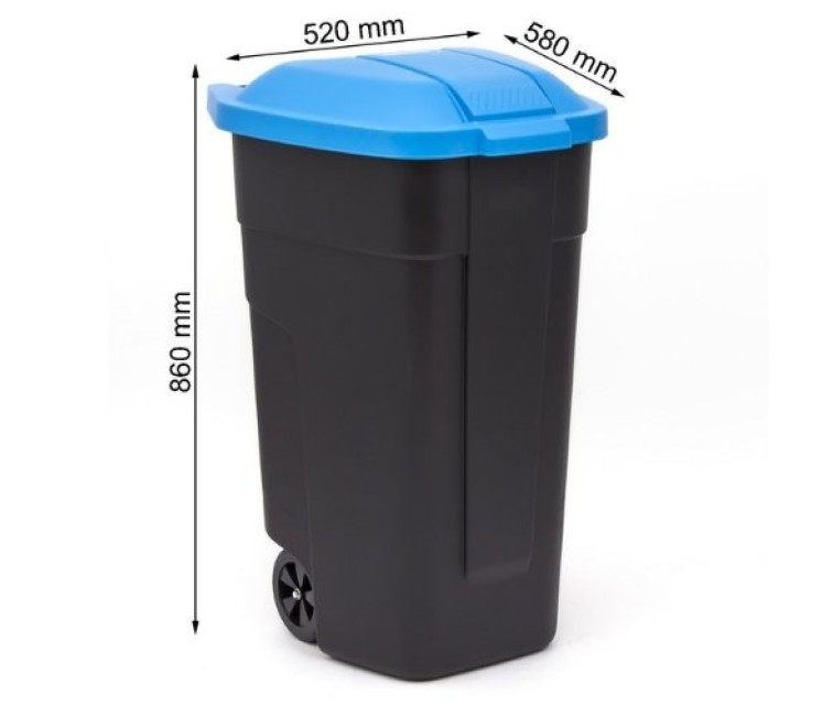 Wheeled bin 110L black/blue