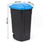 Wheeled bin 110L black/blue