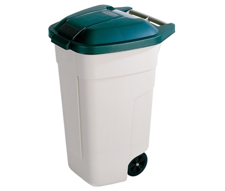 Wheeled bin 110L beige/green