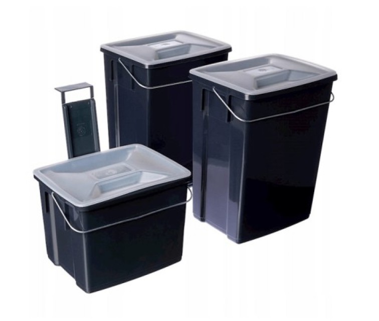 Waste bin set Biobox 2x10L+6L grey