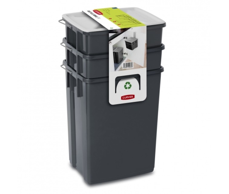 Waste bin set Biobox 2x10L+6L grey