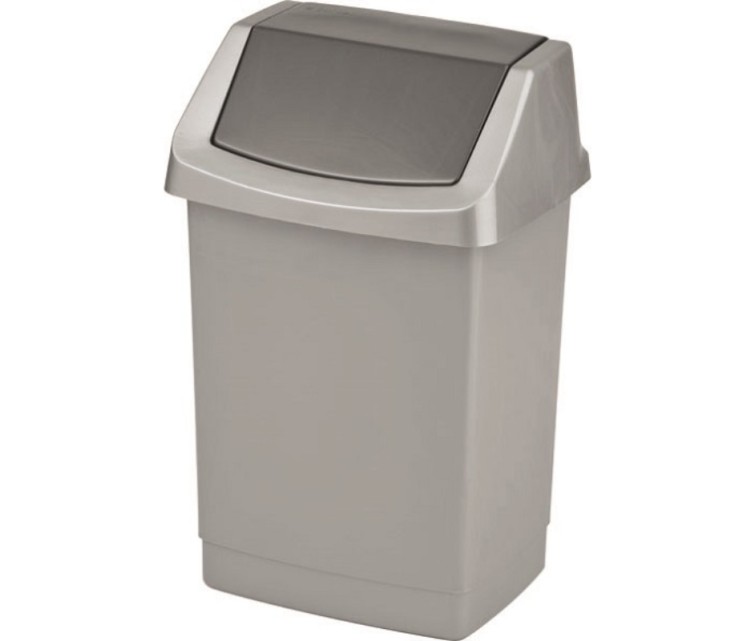 Click-it 50L waste bucket 38,5x33,5x63,5cm silver