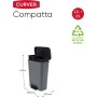 Ведро педальное для сортировки мусора Compatta Duo 23+23л тёмно-серый/чёрный