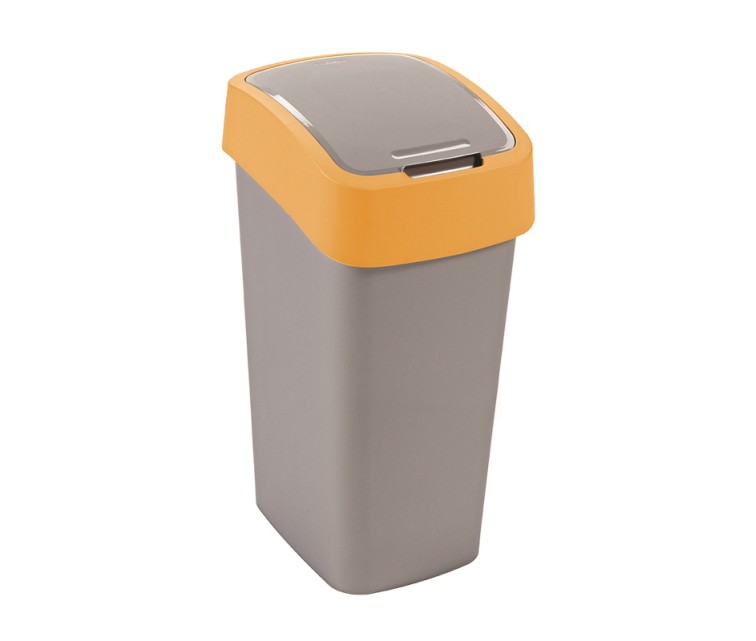 Waste bucket Flip Bin 45L silver/yellow