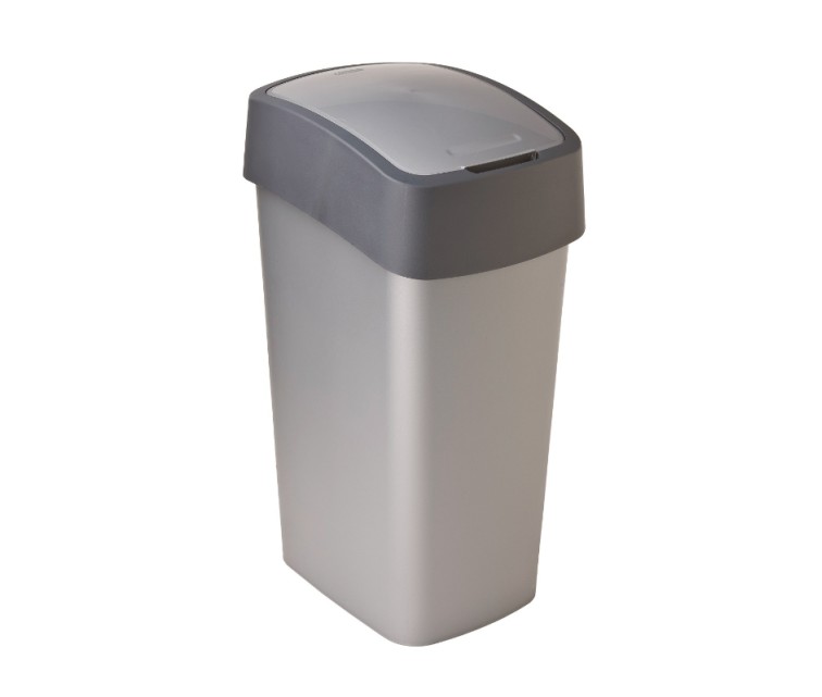 Waste bucket Flip Bin 45L silver/grey