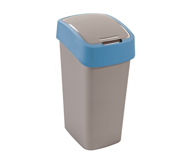 Waste bucket Flip Bin 45L silver/blue