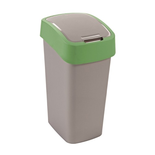Atkritumu spainis Flip Bin 45L sudraba/zaļš Atkritumu spainis Flip Bin 45L sudraba/zaļš
