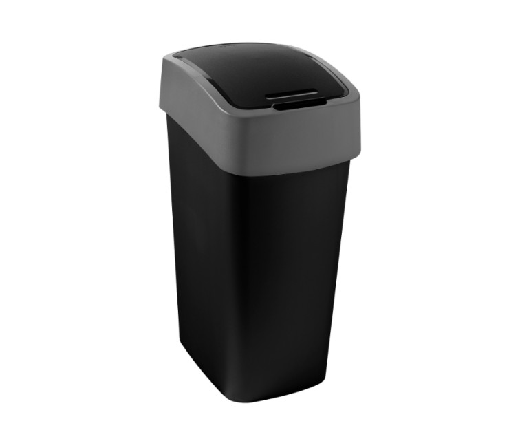 Waste bucket Flip Bin 45L black/silver