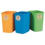 Комплект мусорников, без крышки Deco Flip Bin 3x25L синий / зеленый / желтый