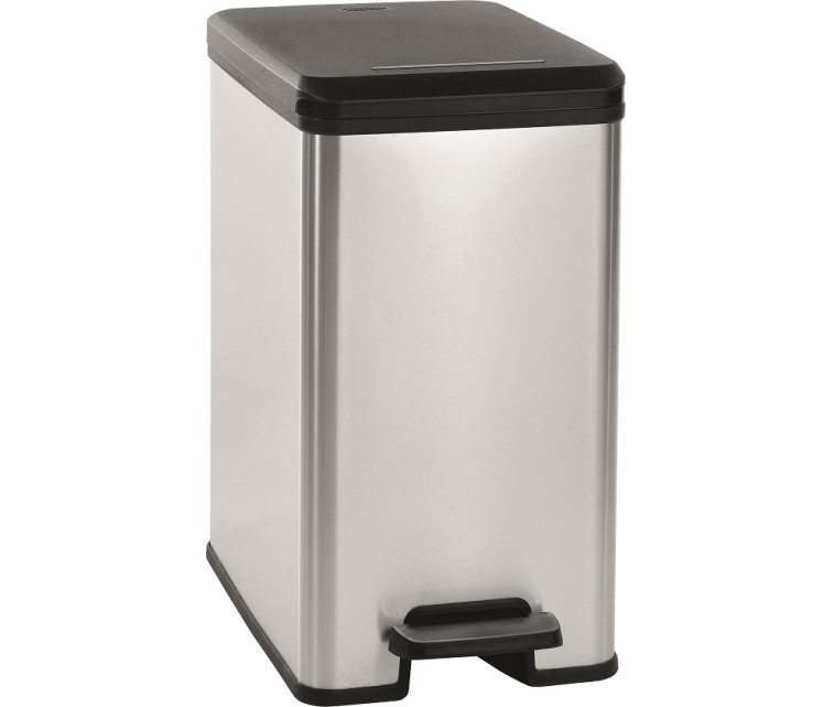 Pedal Bucket Metallic Slim Bin 25L Silver