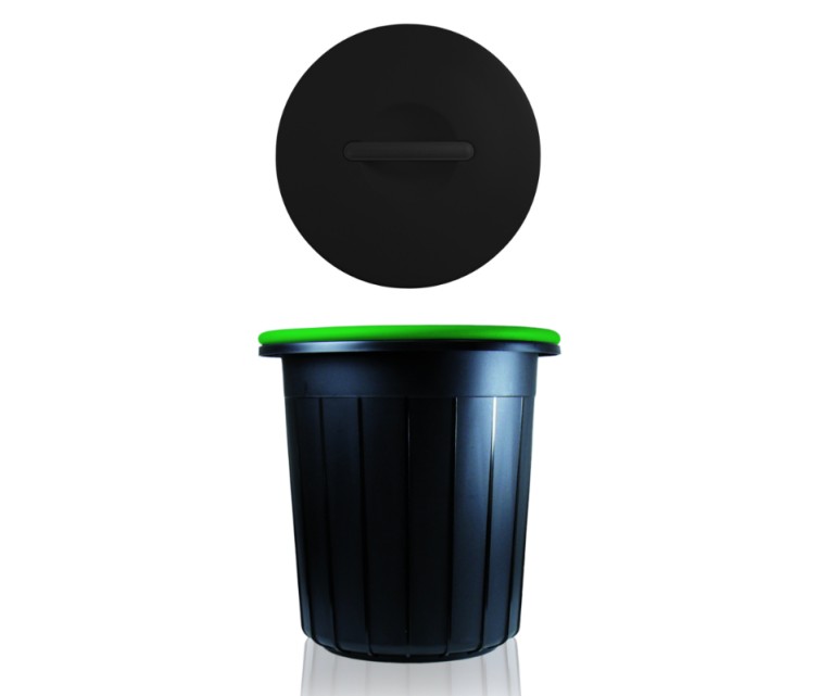 Контейнер для мусора Ecosolution 25L 37,5x37,5x39см тёмно-серый/зелёный