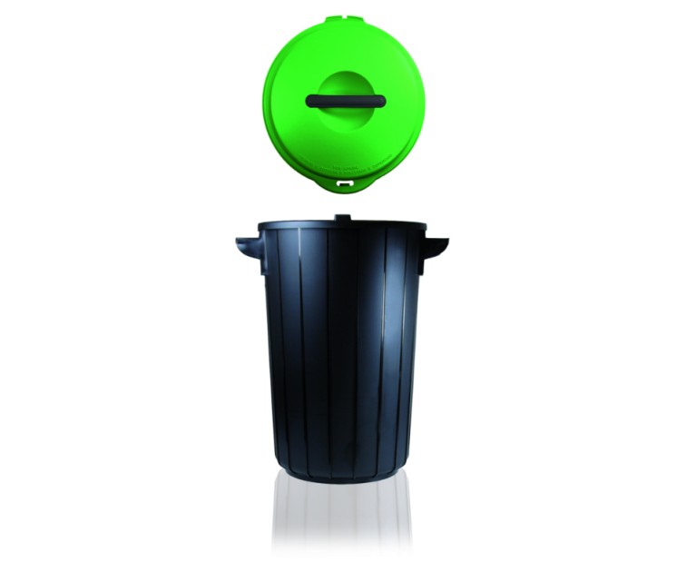 Контейнер для мусора Ecosolution 35L 42,5x37,5x54см тёмно-серый/зелёный