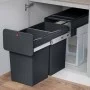 Atkritumu šķirošanas sistēma iebūvējamā EcoLine Design L / 2x14L / melna Atkritumu šķirošanas sistēma iebūvējamā EcoLine Design L / 2x14L / melna