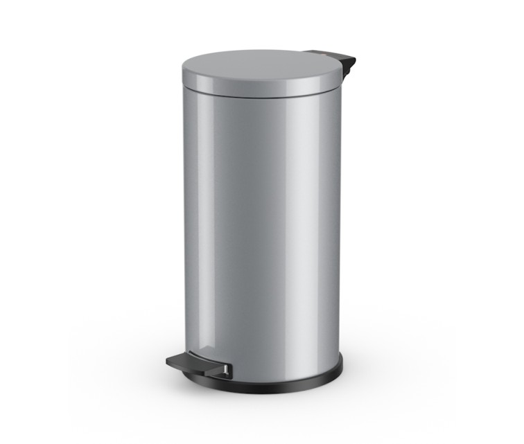 Solid L waste bin with galvanised inner tank / 18L / silver