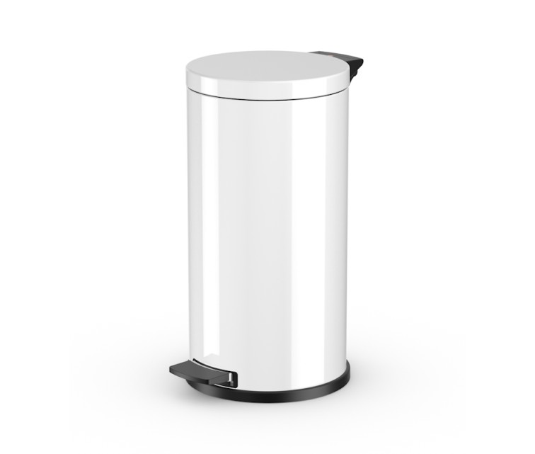 Solid L waste bin with galvanised inner tank / 18L / white