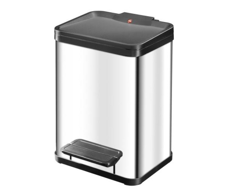 Waste bin with pedal Öko uno Plus M / 17L / stainless steel