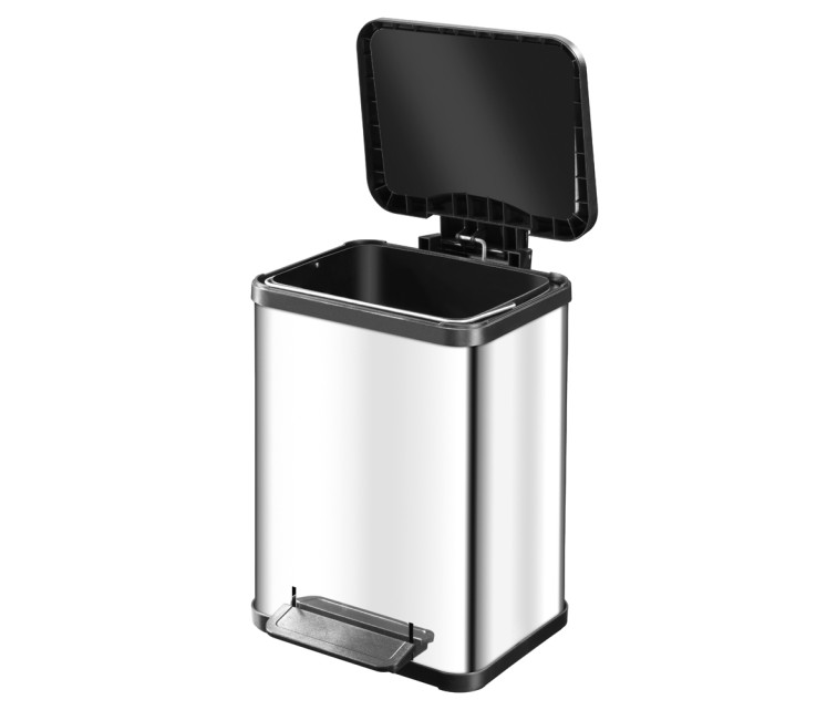 Waste bin with pedal Öko uno Plus M / 17L / stainless steel