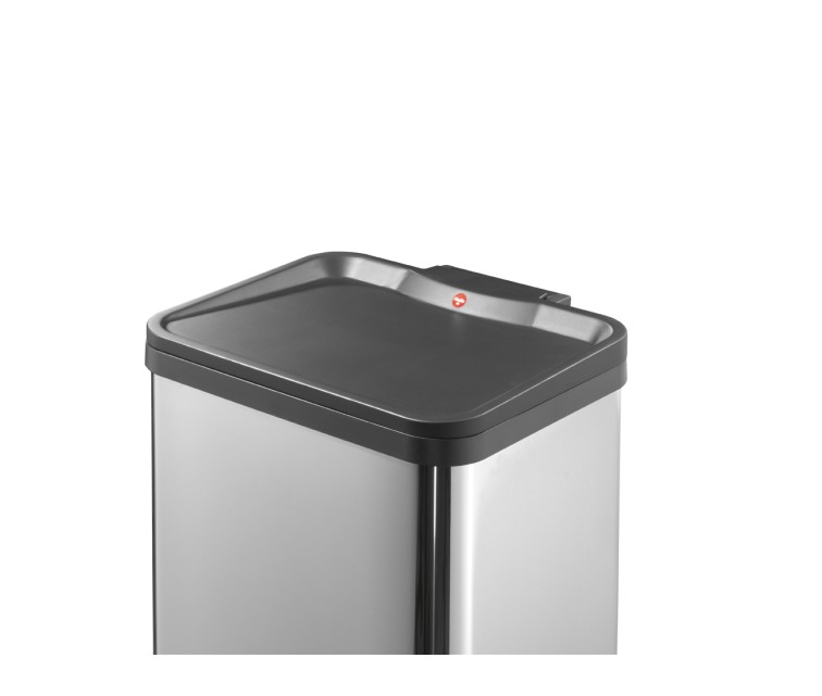 Waste sorting bin with pedal Öko duo Plus M / 2x9L / Stainless steel