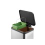 Atkritumu šķirošanas tvertne ar pedāli Öko duo Plus M / 2x9L / sudraba krāsā