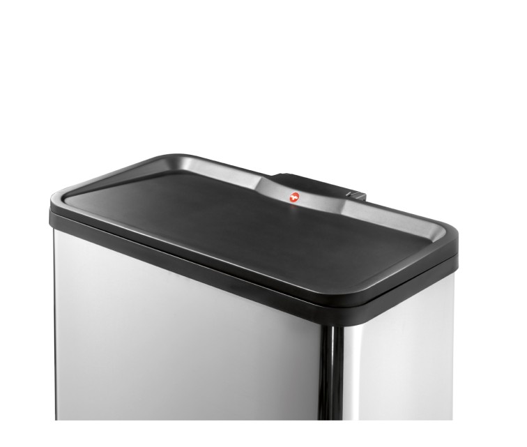 Waste sorting bin with pedal Öko duo Plus L / 17+9L / Stainless steel