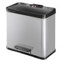 Waste sorting bin with pedal Öko duo Plus L / 17+9L / silver