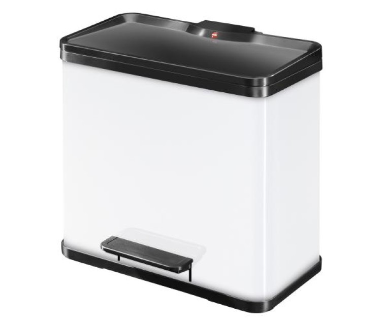 Waste sorting bin with pedal Öko duo Plus L / 17+9L / white