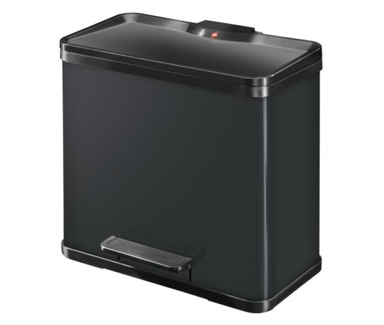 Waste sorting bin with pedal Öko duo Plus L / 17+9L / black